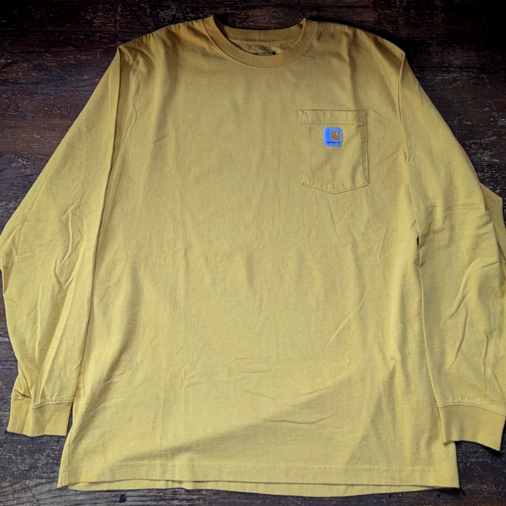 Carhartt Men’s Long-Sleeve Pocket Tee in Mustard